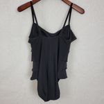 Aqua Green Womens One Piece Swimsuit Medium Black Ruffled Photo 6