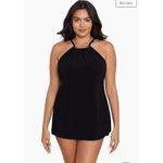 MAGICSUIT Womens Parker Swimsuit Dress Sz 22W One Piece Indigo Gold Detailing Blue Photo 3