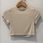 Set Active  Beige Ribbed Crop Top Size Extra Small XS Photo 0