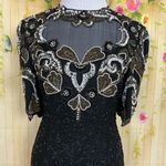 NIGHT VOGUE Vintage Black Silk Beaded Dress Size undefined Photo 2