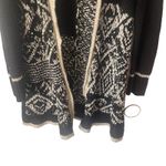 Venus  Y2k Size Large Black & White‎ Knit Hooded Long Open Front Cardigan Sweater Photo 3