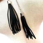 White House | Black Market Leather Double Tassel Necklace Photo 2