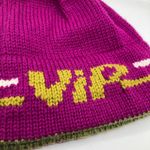 Old Sun Knits Pink VIP Stripe Wool Knit Pompom Beanie Adult OS Ski Snowboard Photo 1