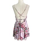 EXPRESS  Purple Floral Lined Strappy Back Romper Women's Size 2 | 55-12-2 Photo 1
