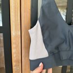 Peloton  sports bra ribbed v neck charcoal colorblock tank workout spinning Photo 3
