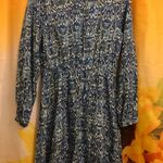 ZARA NWT-  Animal Print Mini Dress - XSmall Blue/white Photo 3