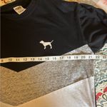 PINK - Victoria's Secret PINK Victoria’s Secret Black White Colorblock Ling Sleeve Tee Size Medium Photo 6