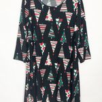 North Pole 3/4 Sleeve Christmas Sleep Shirt Size Large Black Photo 0