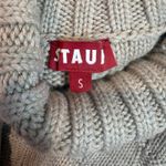 STAUD  Rockey Turtleneck Sweater Checkered Shoulder Cutout Frappe Tan Size Small Photo 6