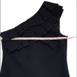 Trina Turk  Dress Black One Shoulder Ruffled Neckline Maxi Cocktail Dress Size 2 Photo 12