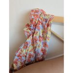 Lulus Peplum Top Flirtatious Blooms Multi Floral Ruffled Sleevelees Orange Sz S Photo 6