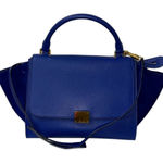 CELINE Authentic Leather/Calfskin Suede Trapeze Indigo Shoulder/Top Hand… Photo 0