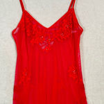 Victoria's Secret Victoria Secret Vintage Gold Label‎ Lingerie Chemise Slip Rhinestone Red Large Photo 0