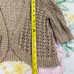 Cable & Gauge Cable Gauge Beige Crochet Open Front 3/4 Sleeve Cardigan Sweater Women One Size Photo 2