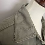 Free People  Moonchild Shirt Jacket Shacket Denim Utility Distressed Olive Green Photo 14