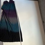 One Clothing purple teal gray ombre dip dye maxi dress with twisted straps Photo 7