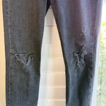 AGOLDE 'Nico' distressed high rise button fly slim fit jeans in black size 25 Photo 6