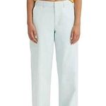 Levi's NWT  Mid Rise 100% Cotton Baggy Straight Leg Trouser Light Blue Women's 25 Photo 0
