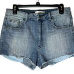 Talula ‎ Aritzia Shorts Womens 30 Blue Denim Medium Wash High Rise Raw Hem Jean Photo 0