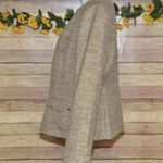 Anne Klein Ladies 2 Piece Gold Metallic Linen Blend Skirt Suit Size 12 Career Photo 5