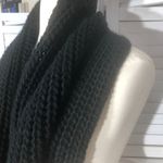 Black thick cable knit infinity scarf cozy chunky very warm OS Photo 1