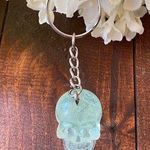 Handmade Resin Clear Light Green Skull 3” Keychain Gothic Backpack Bag Charm NEW Photo 0