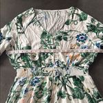 Women’s Floral Maxi Dress 3/4 Sleeve Empire Waist Button Front V Photo 6