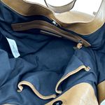 Sundance Leather Shoulder Bag Purse Zip Closure Lined Solid Casual Tan One Size Brown Photo 4