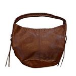 Lucky Brand Vintage Y2K Boho Brown Pebbled Leather Whipstitch Hobo Bag Purse Photo 0