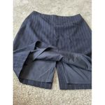Donna Karan  Womens Knee Length Knit Pencil Skirt Navy Blue Stripes Size 8 Photo 2