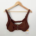 Kona Sol  | NWT Brown Rectangle Bralette Bikini Top Adjustable Strap | Size Large Photo 2