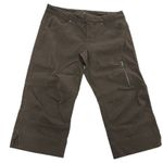 Athleta Capris Womens Size 4 Brown Pants Cargo Zip Pocket Cropped Outdoor Photo 0