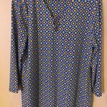 JM Collection  Bohemian Escape Blouse Top, Blue Size Large Photo 0