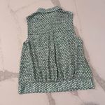 CAbi  Sleeveless Button Up Collared Blouse Women's Small Sea Glass Shimmer Green Photo 5