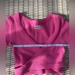 Urban Outfitters  Waffle Knit Wrap Crop pink Top medium boho layered‎ chic Photo 4