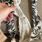 Aerie  Gray White Abstract Ribbed Super High Cut Cheekiest Bikini Bottom M Photo 4