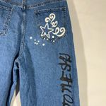 S.O.N.G DENIM GRAFFITI WOMENS JOGGER JEANS STREETWEAR GOOD VIBES MED WASH 9/29 Blue Size undefined Photo 4