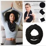 Beyond Yoga  Black Infinity Scarf With Cellphone Zippered Pocket Photo 1