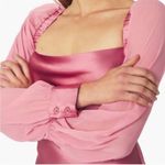 We Wore What • mini dress pink silky cowl neck chiffon puff sleeve sz 2 Photo 5