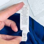 Athleta ‎ Stripe Accelerate Workout Leggings Medium Blue Black Athletic Run Photo 14