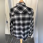 Black & White Plaid Flannel Shacket Heavy Weight Shirt Size 16 Photo 3