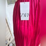 ZARA  Raspberry Satin Wrinkle Effect Cut Out Midi
Dress NWT Photo 11
