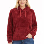 LC Lauren Conrad Women's Red Faux Fur Hoodie S Photo 0