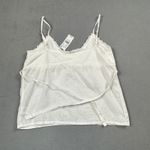 John Galt NWT  Linen Cami Top with Lace Trim One Size Womens White Tie Waist Photo 1
