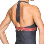 Athleta  Ventana Bra Cup Halter Tankini Top‎ Gray Pink Paisley 32 D DD Photo 4