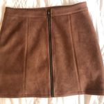 HYFVE Brown Suede Zip Skirt Photo 0