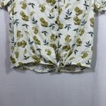 Kuhl Elsie Short Sleeve Button Up Tie Front Ivory Lemon Shirt Top Women's Size S Photo 6