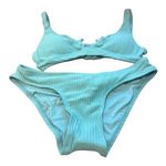 Becca Line in the Bikini Set Scoop Bikini Top & Bottom Size Medium Mineral NWOT Photo 3