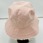 Light Pink Fringed Cotton Bucket Sun Beach Hat One Size Drawstring Photo 2