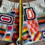 Farm Rio NWT Mixed Crochet Denim Shorts Size 23 Photo 4